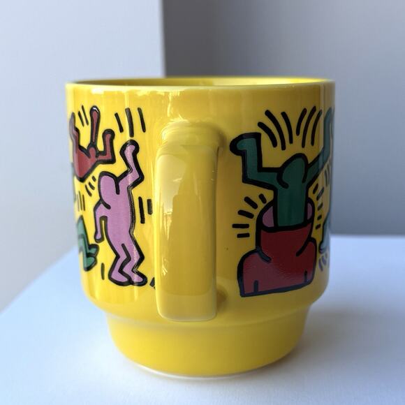 Keith Haring Luna Luna Yellow Graphic Coffee Mug Cup by Artestar - Porcelain - Picture 5 of 7